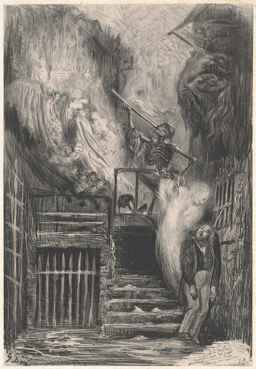 Rue de la Vieille Lanterne [Gérard de Nervals selvmord] av Gustave Dore