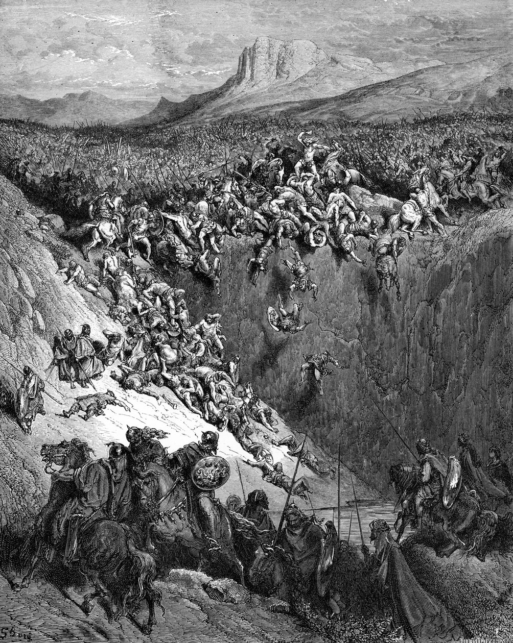 Samson dreper filister med kjevebein av Doré- Bible av Gustave Dore