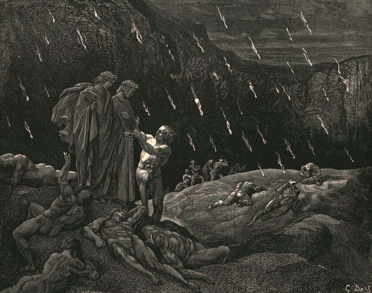 Herr! Brunetto! Og er du her, c1890. av Gustave Dore