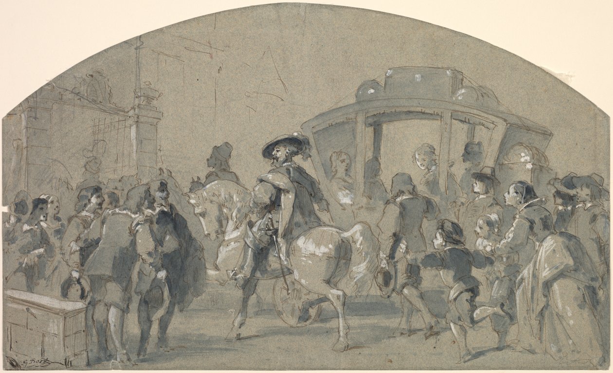 Street Scene recto, Sketches verso, ca. 1848-49. av Gustave Dore