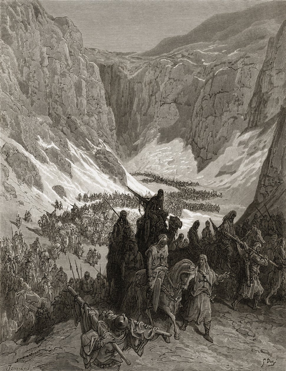 Den kristne hæren i fjellene i Judea, illustrasjon fra 