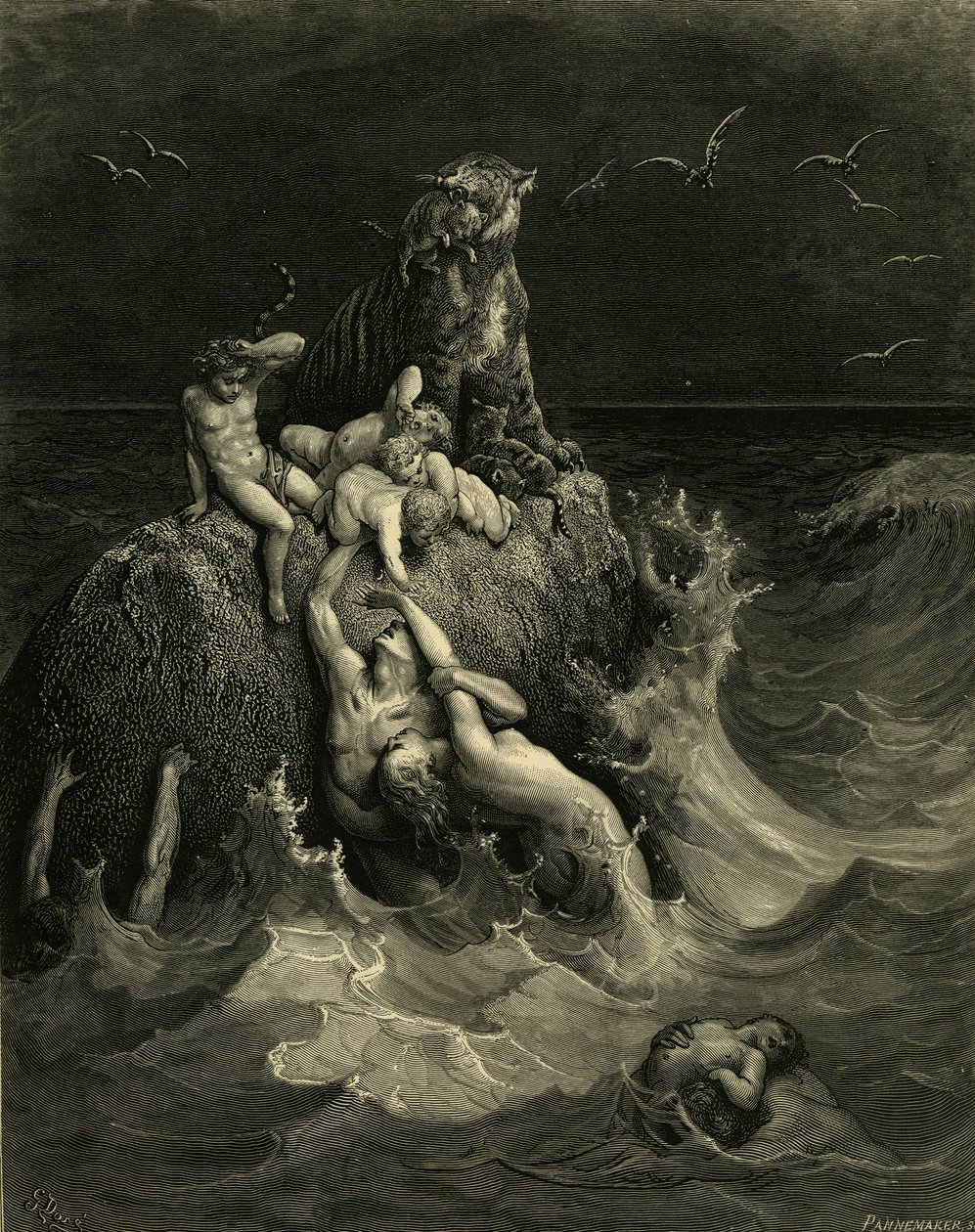 The Deluge Frontispice til den illustrerte utgaven av Bibelen, 1866 av Gustave Dore