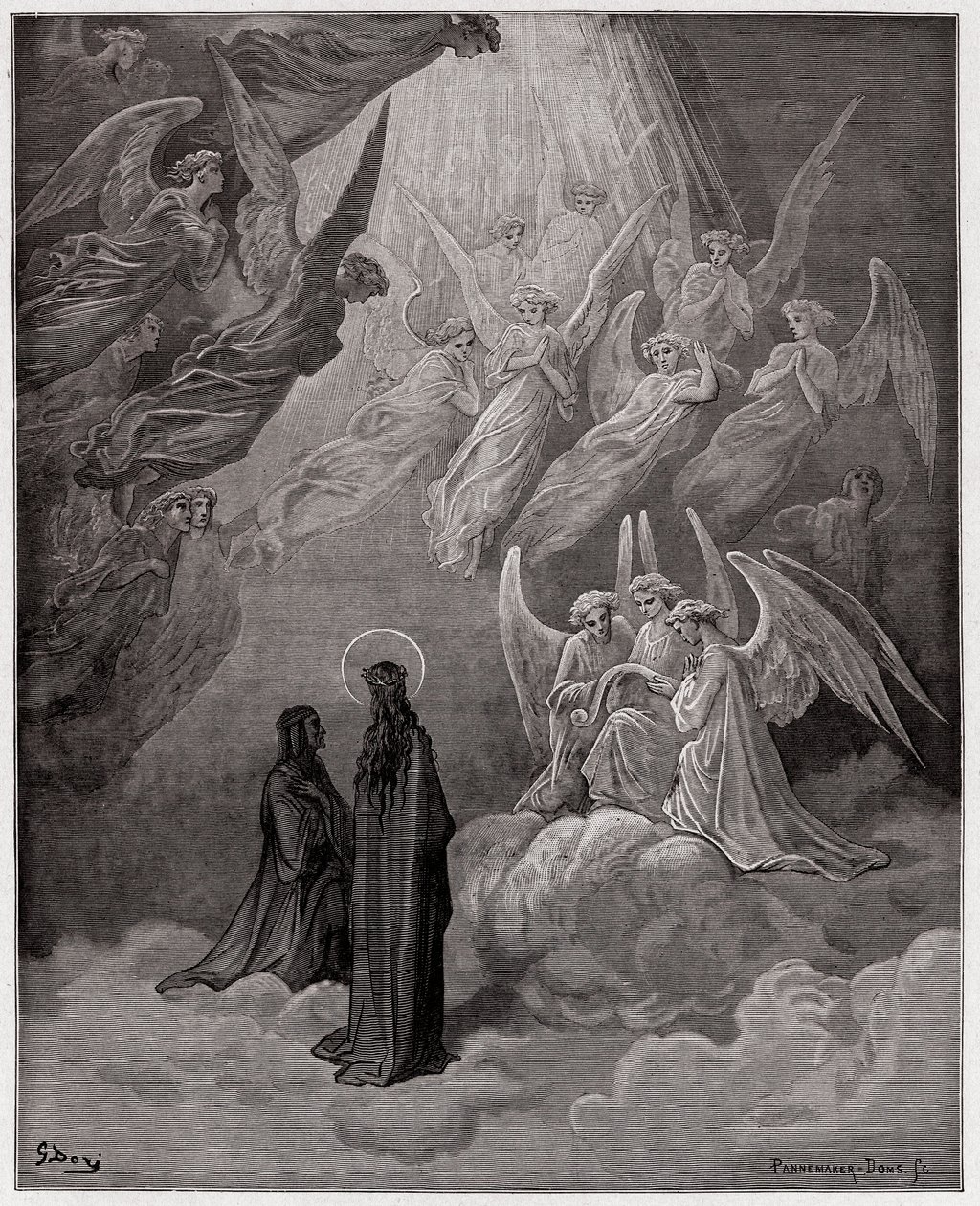 The Divine Comedy (La Divina Commedia, La Divine Comedie), Paradiso, Canto 20: De lysende sjelene synger - av Dante Alighieri (1265-1321) - Illustrasjon av Gustave Dore (1832-1883) av Gustave Dore