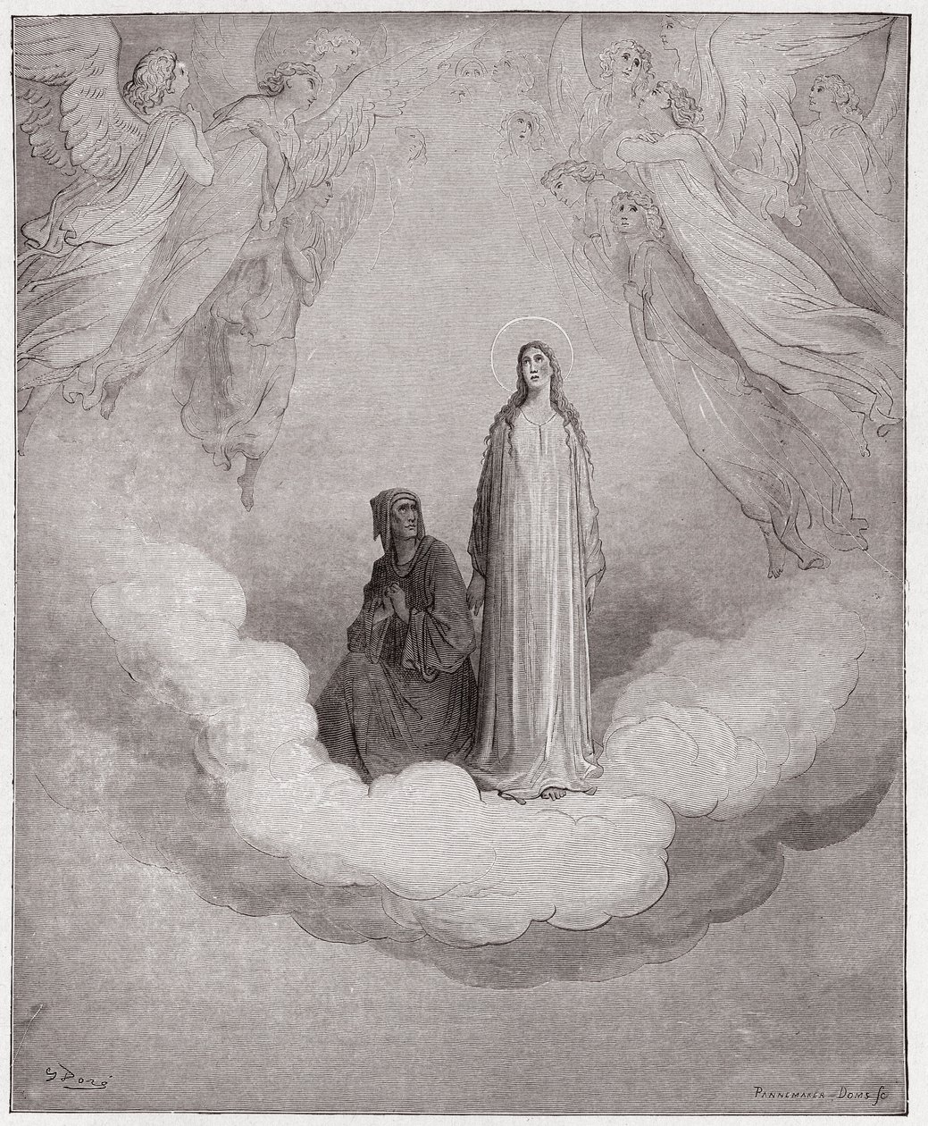 The Divine Comedy (La Divina Commedia, La Divine Comedie), Paradiso, Canto 21: Blessed Beatrice in the seventh circle - av Dante Alighieri (1265-1321) - Illustrasjon av Gustave Dore (1832-1883) av Gustave Dore