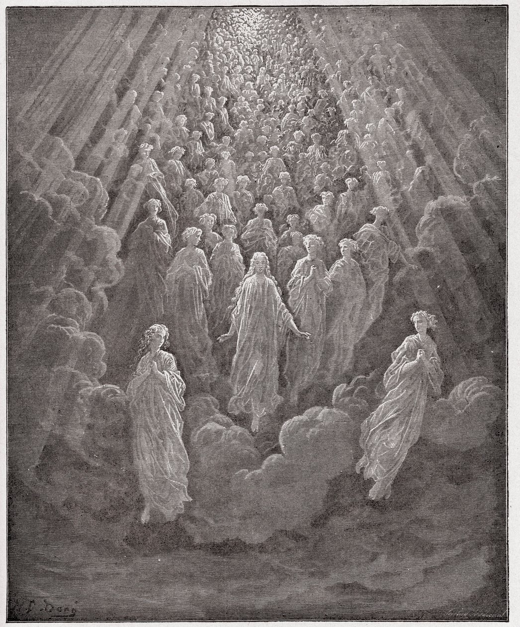 The Divine Comedy (La Divina Commedia, La Divine Comedie), Paradiso, Canto 5: Verten av utallige glødende sjeler i det andre riket - av Dante Alighieri (1265-1321) - Illustrasjon av Gustave Dore (1832-1883) av Gustave Dore
