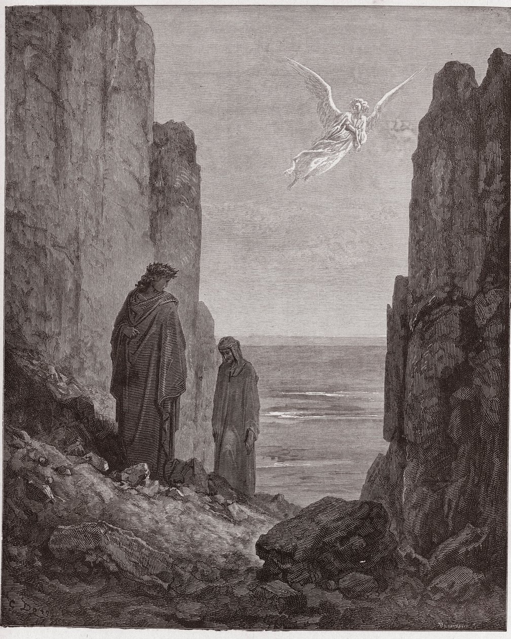 Den guddommelige komedie (La Divina Commedia, La Divine Comedie), Purgatorio, Canto 19: Poetene går opp til den femte sirkelen - av Dante Alighieri (1265-1321) - Illustrasjon av Gustave Dore (1832-1883) av Gustave Dore