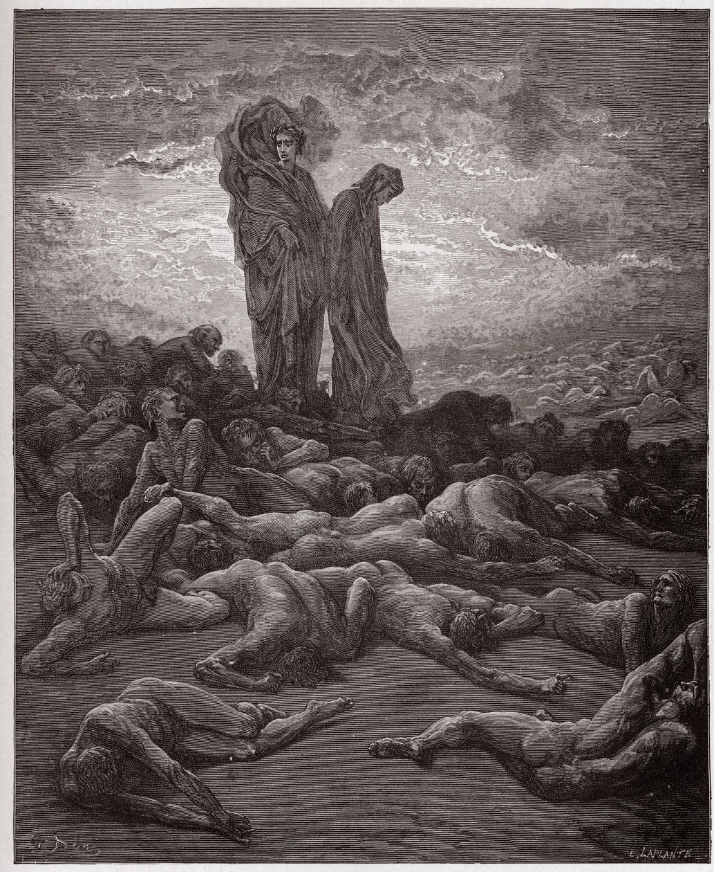 The Divine Comedy (La Divina Commedia, La Divine Comedie), Purgatorio, Canto 20: The souls of the avaricious - av Dante Alighieri (1265-1321) - Illustrasjon av Gustave Dore (1832-1883) av Gustave Dore