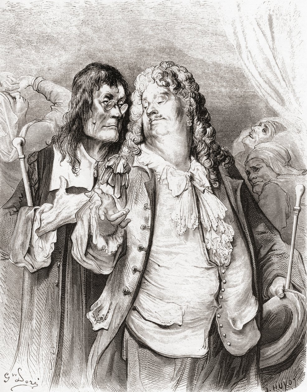 The Doctors, fra en utgave av slutten av 1800-tallet av Fables de La Fontaine (tregravering) av Gustave Dore