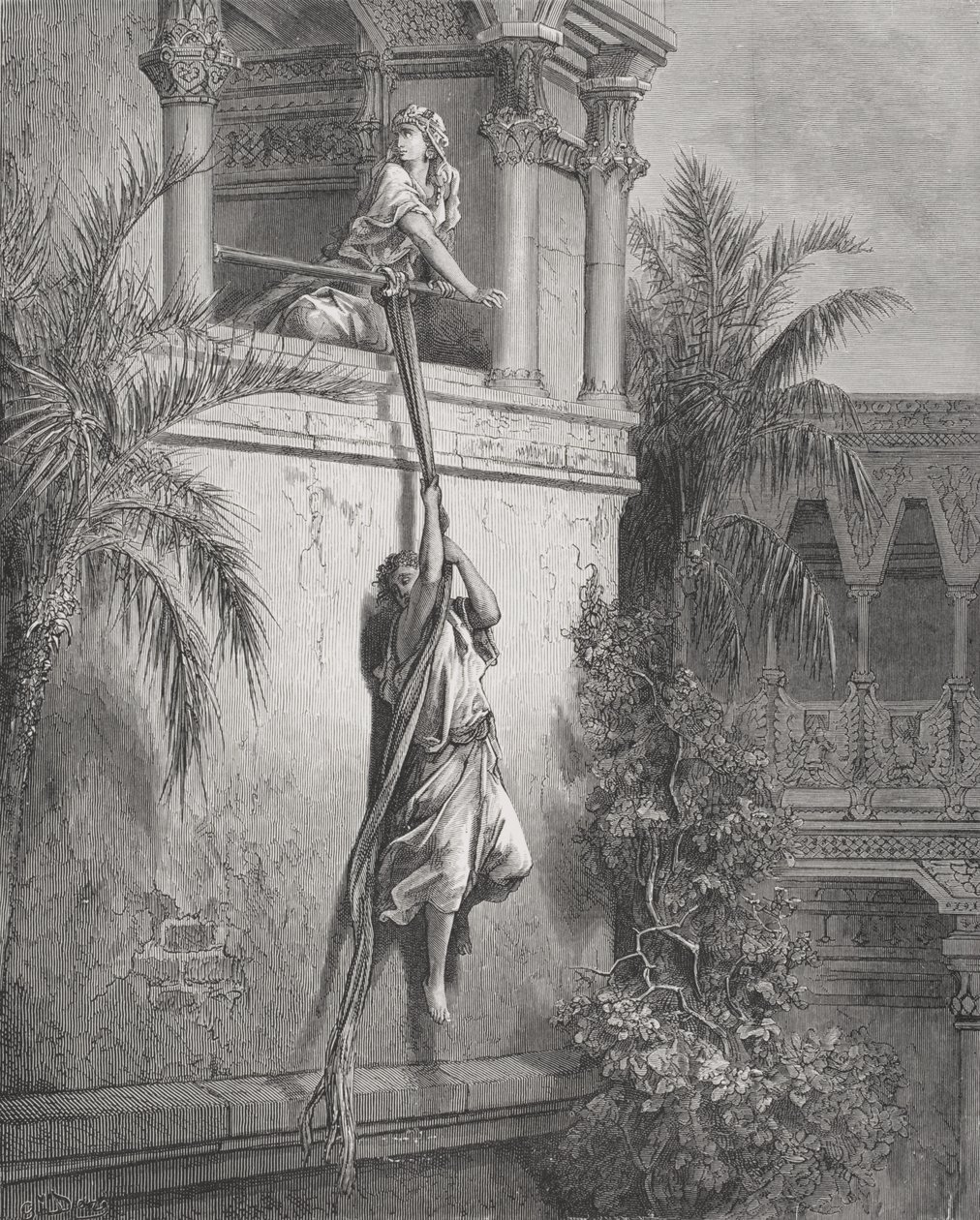 The Escape of David through the Window, illustrasjon fra Dores 