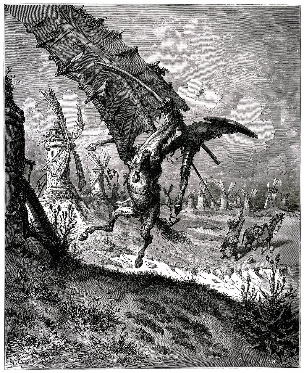 Kanalens geniale Hidalgo Don Quijote av Miguel de Cervantes av Gustave Dore