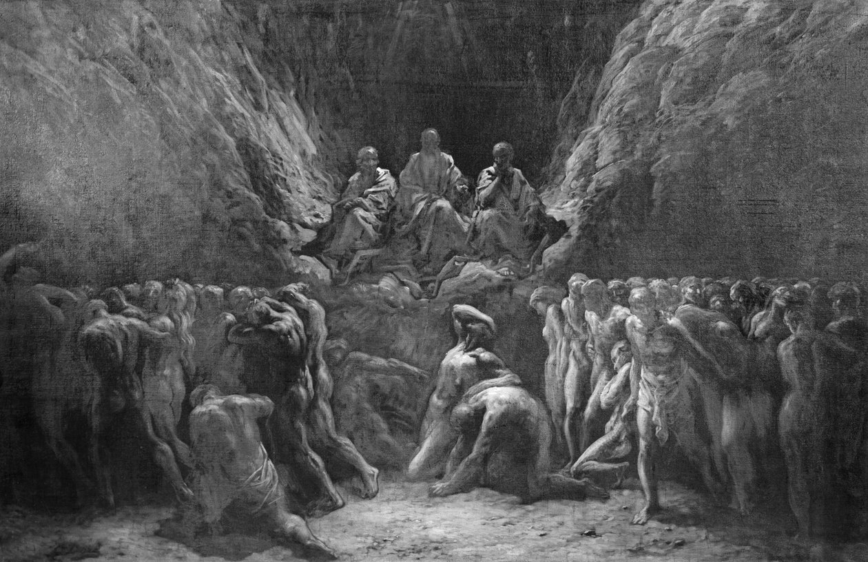 Den siste dommen, også kjent som The Three Judges of Hell, Minos, Hades og Rhadamanthus av Gustave Dore
