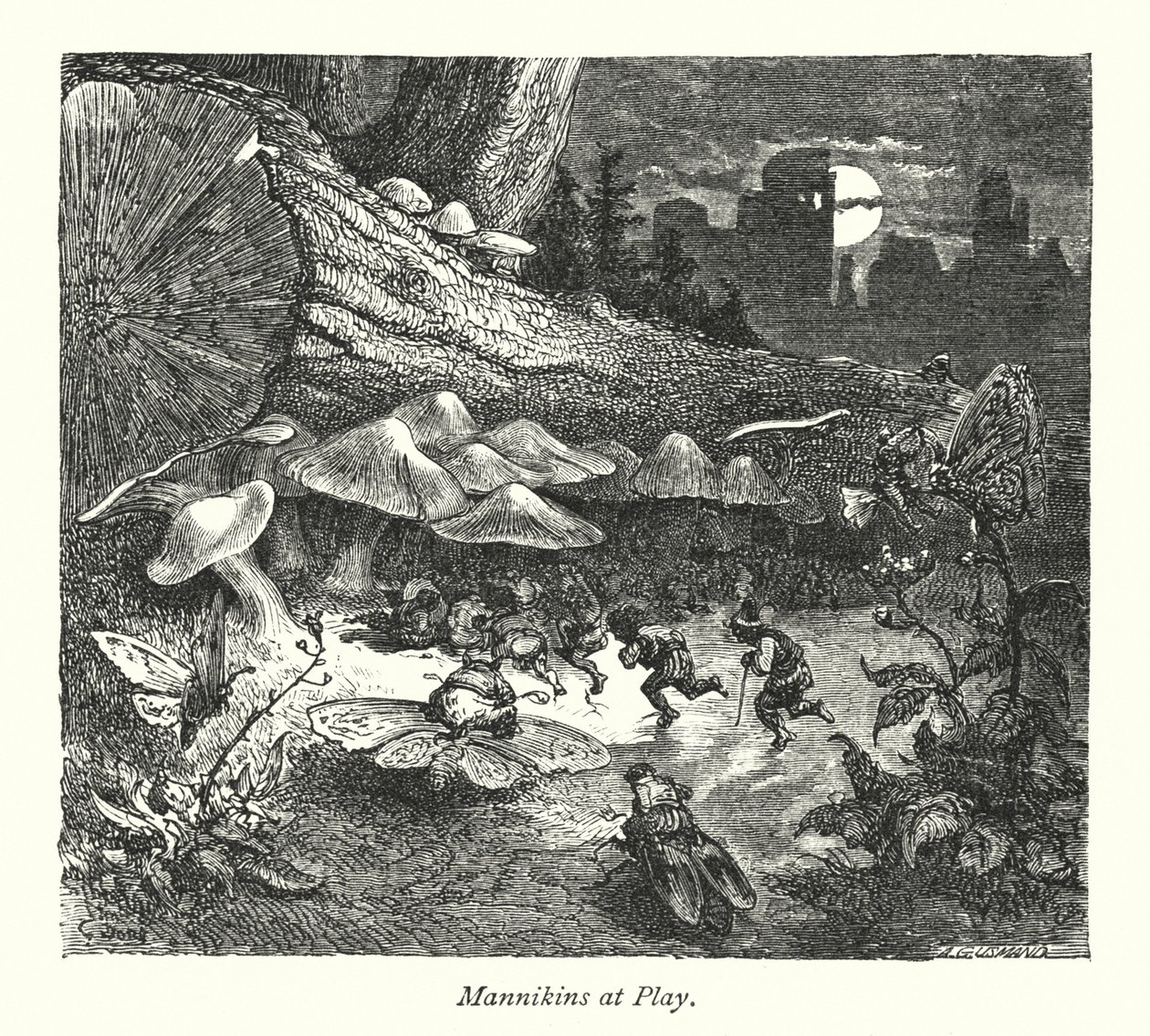 Mannikins#39; slott (gravering) av Gustave Dore