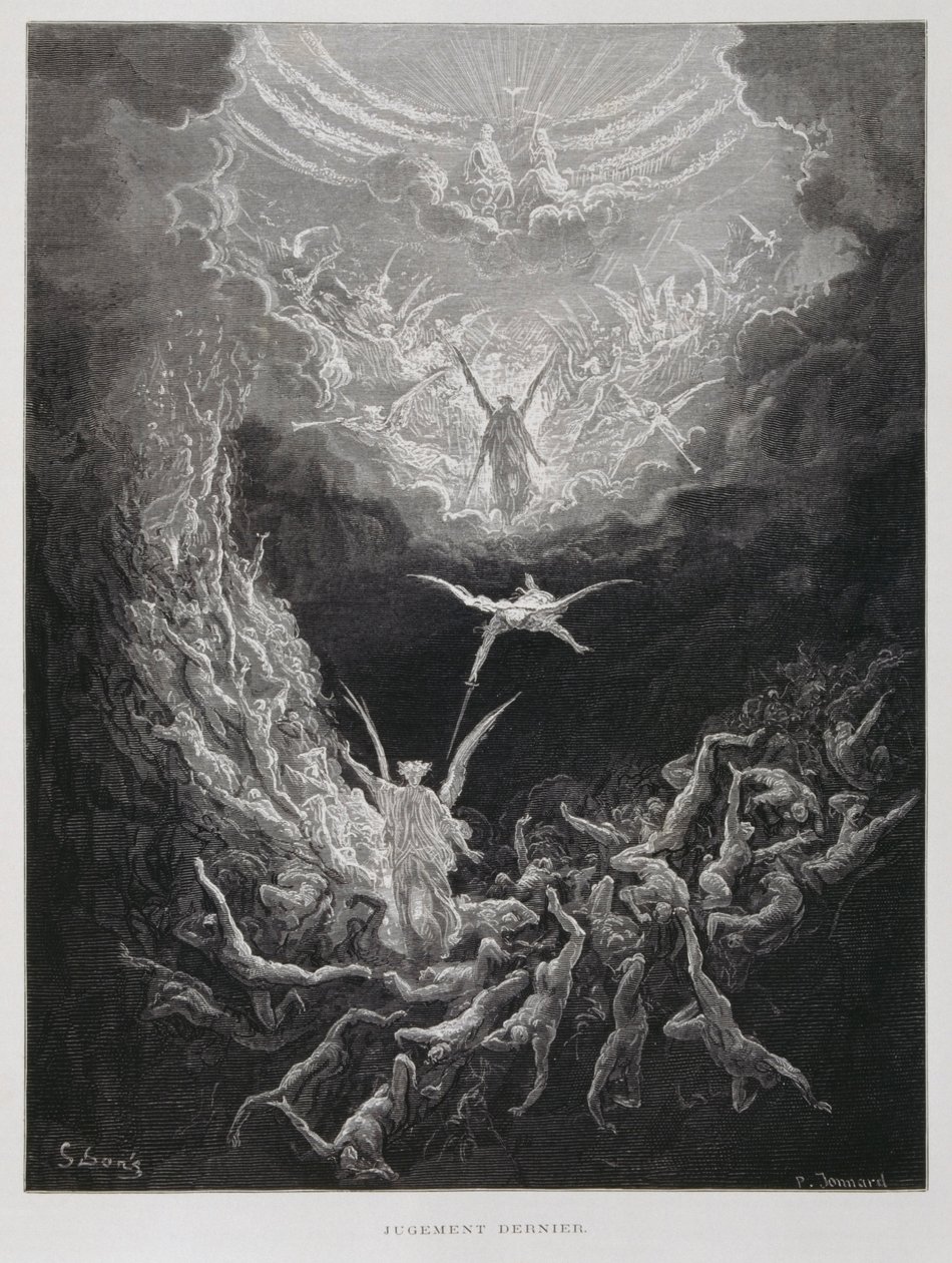 Den siste dommen, illustrasjon fra Dore-bibelen av Gustave Dore