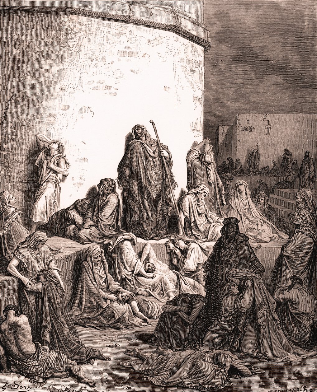 The people mourn over Jerusalem, by Gustave Doré. - Bible av Gustave Dore