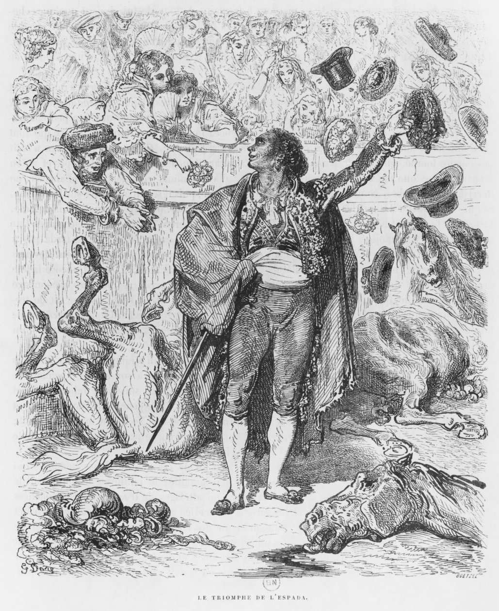 Triumf av en matador, gravert av Boetzel av Gustave Dore