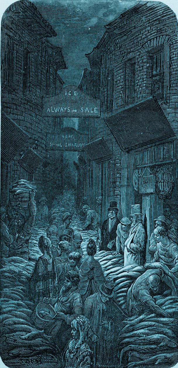 Viktoriansk fiskemarkedsgravering av Gustave Doré av Gustave Dore