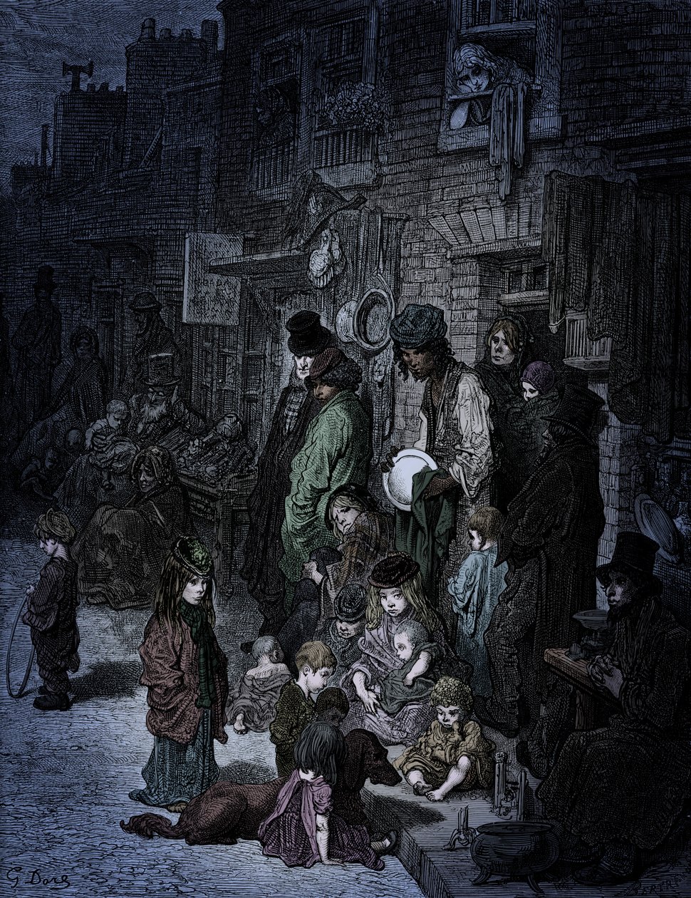 Viktoriansk London- Whitechapel av Doré av Gustave Dore