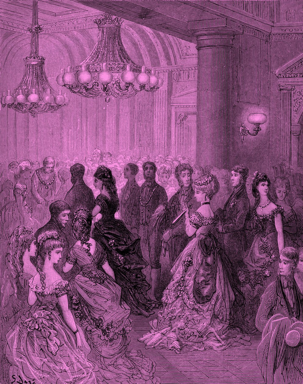 Viktoriansk ball på Mansion House, London gravering av Gustave Doré av Gustave Dore