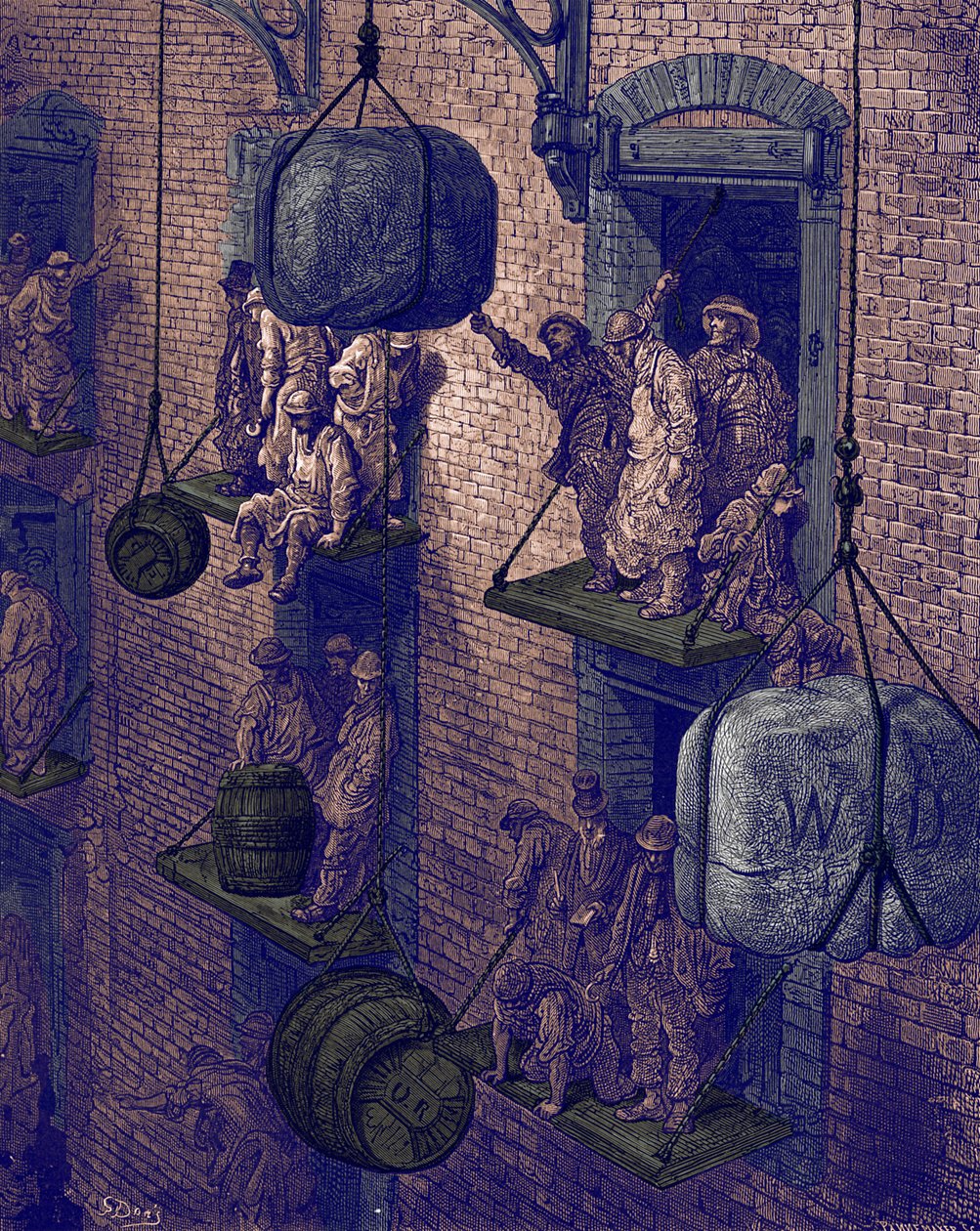 Warehousing In The City av Gustave Doré av Gustave Dore