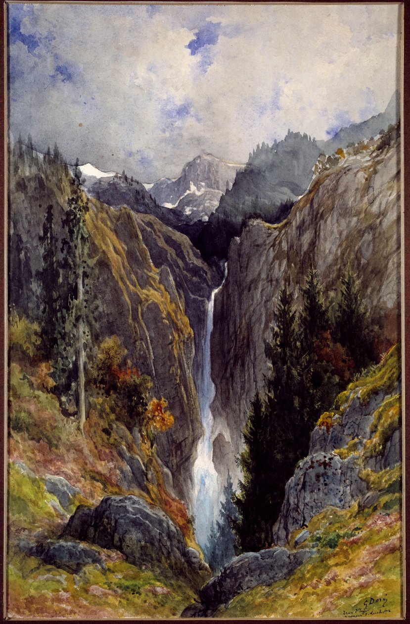 Foss av helveteshullet i Lysedalen. Maleri av Gustave Dore (1832-1883) av Gustave Dore