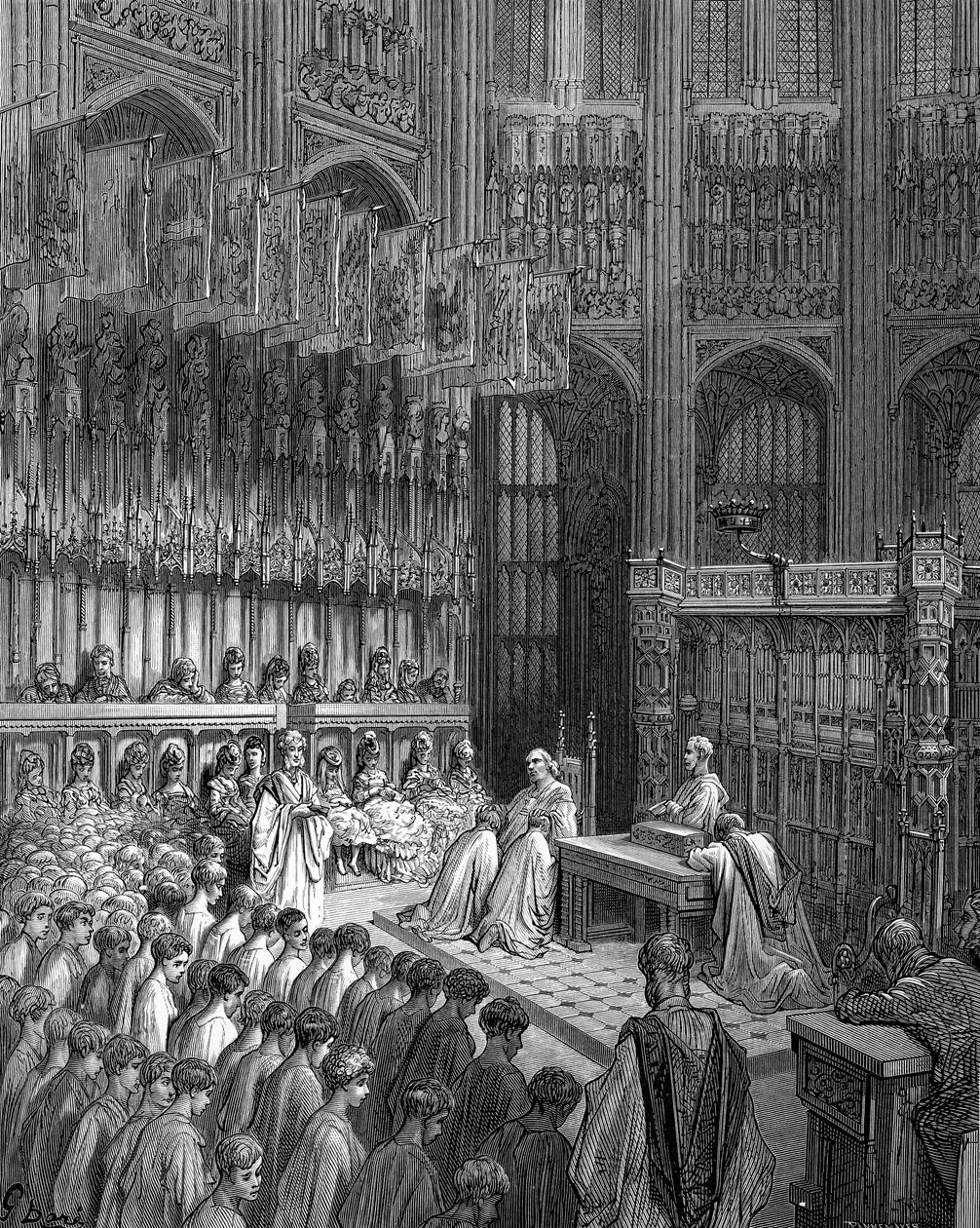 Westminster Abbey - Confirmation of Westminster Boys av Doré av Gustave Dore