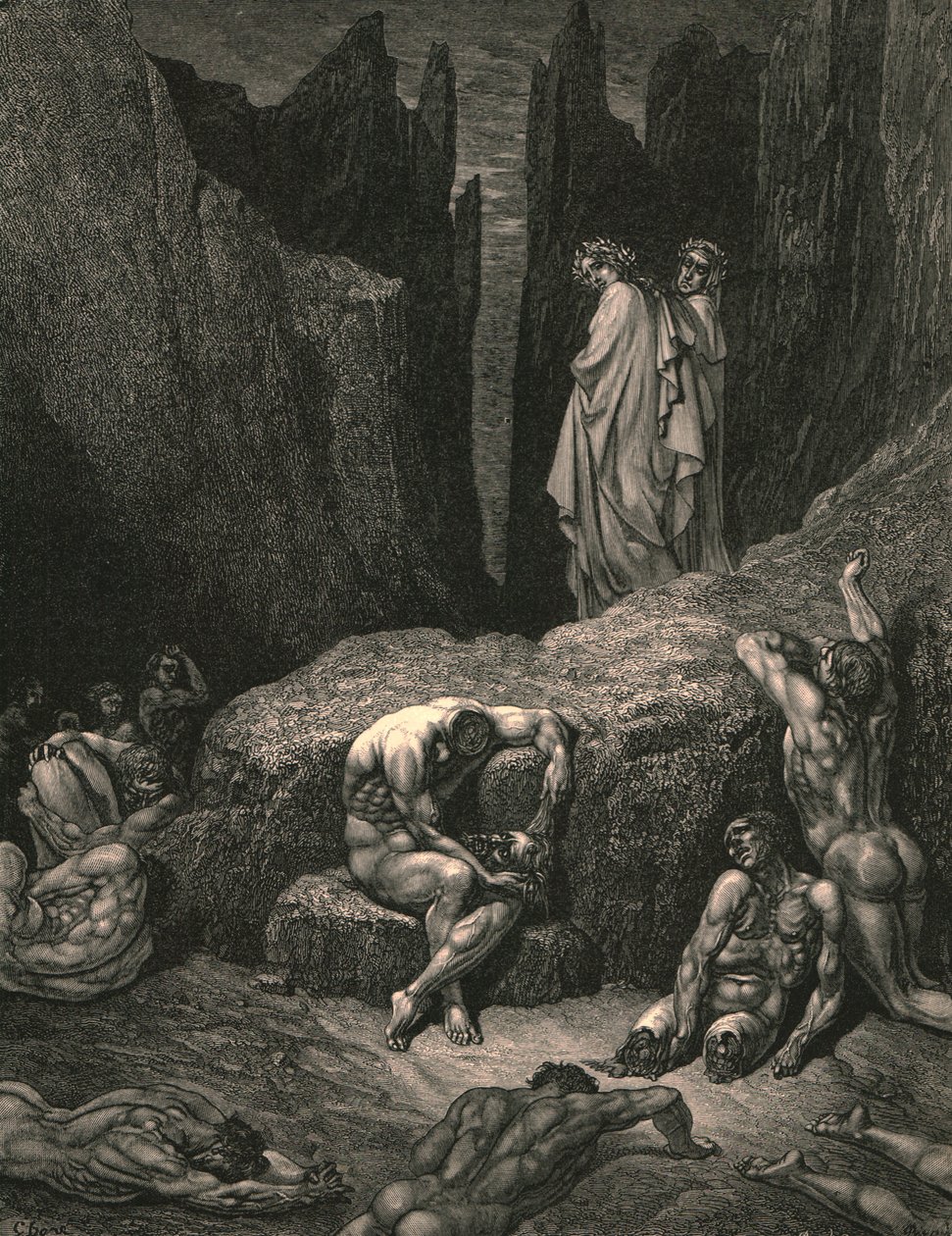 Derfor fester du fortsatt ditt syn nede blant de elendige og elendige skyggene, c1890. av Gustave Dore