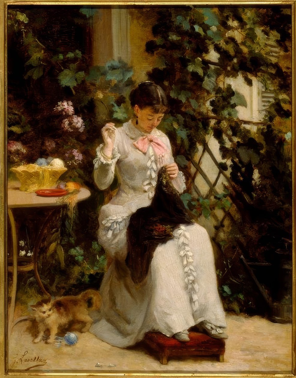Den unge syersken av Gustave Francois Lasellaz