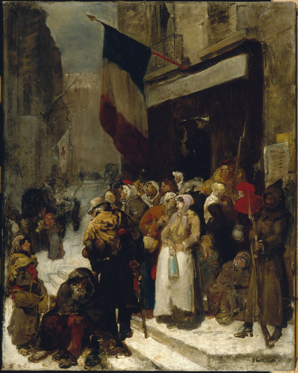 Kommunal kantine, Saint-Martin, under beleiringen av Paris, ca. 1871 (olje på lerret) av Gustave Guillaumet