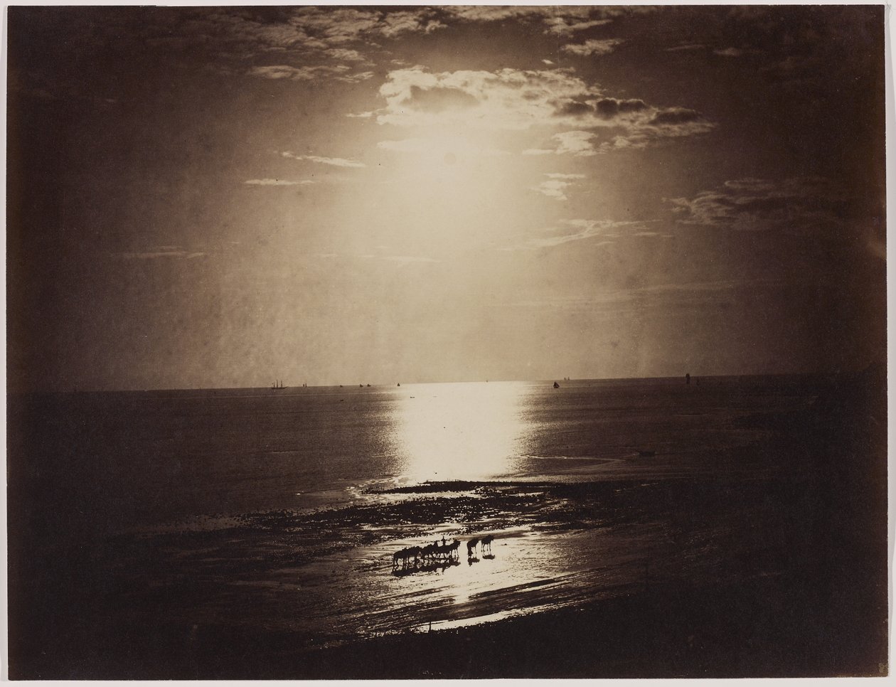 Den kronede solen, Normandie, 1856-59 (albumintrykk fra vått kollosjonsnegativ) av Gustave Le Gray
