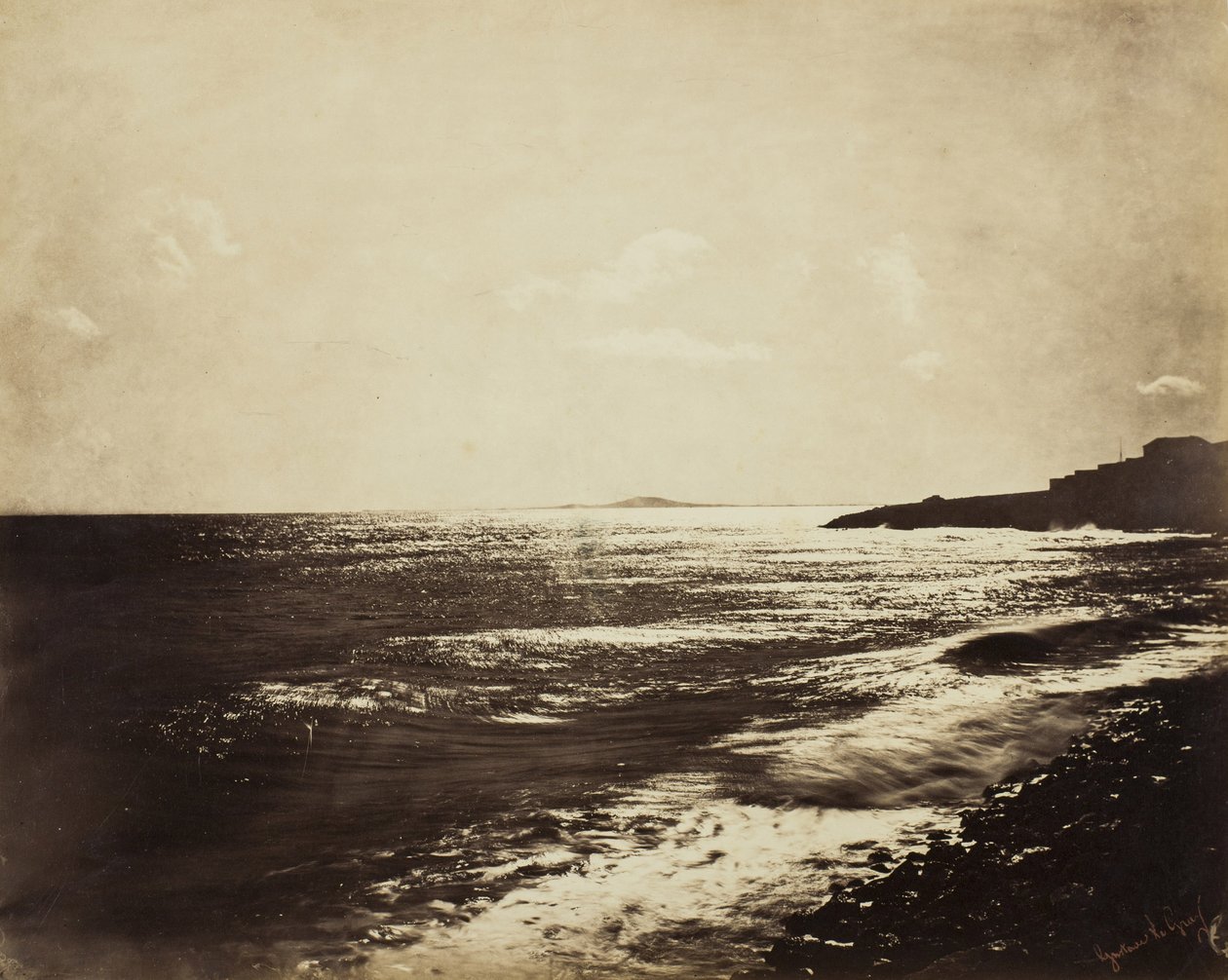 Middelhavet med Agde-fjellet, 1857 av Gustave Le Gray