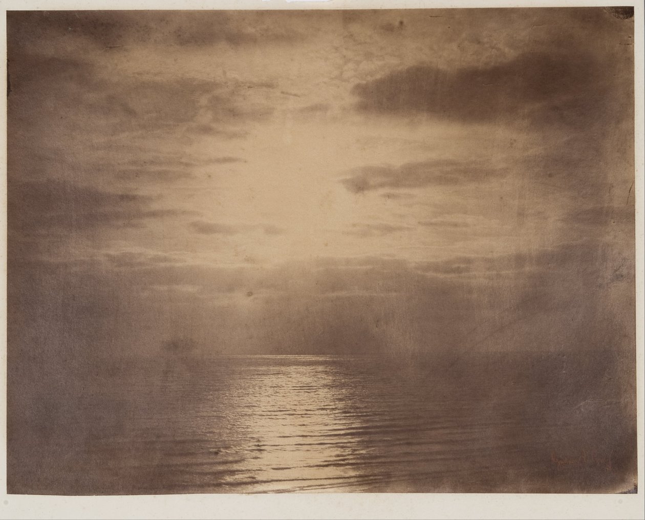 Soleffekten i skyene – havet av Gustave Le Gray