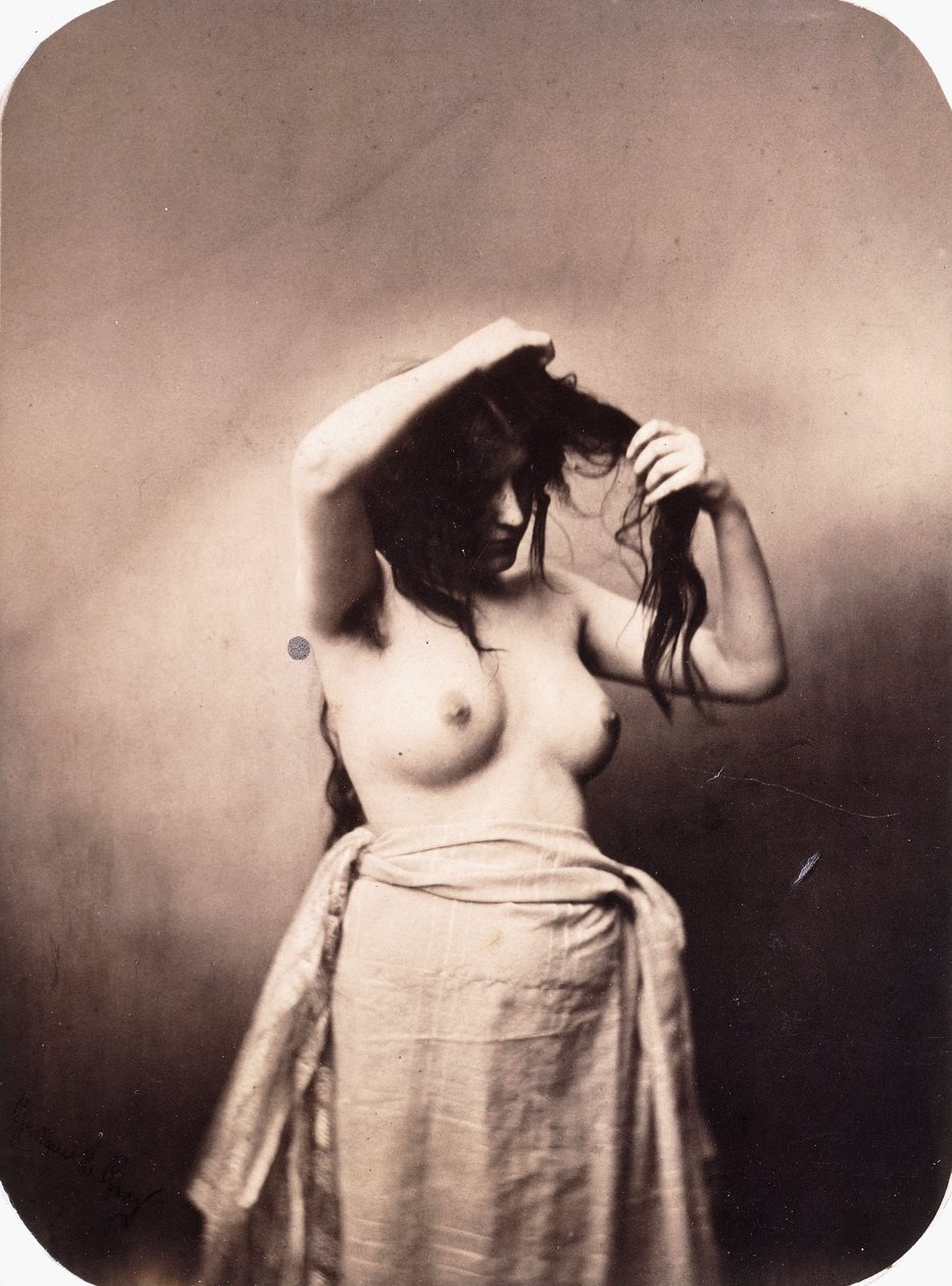 Stående naken kvinne, ca. 1855 av Gustave Le Gray