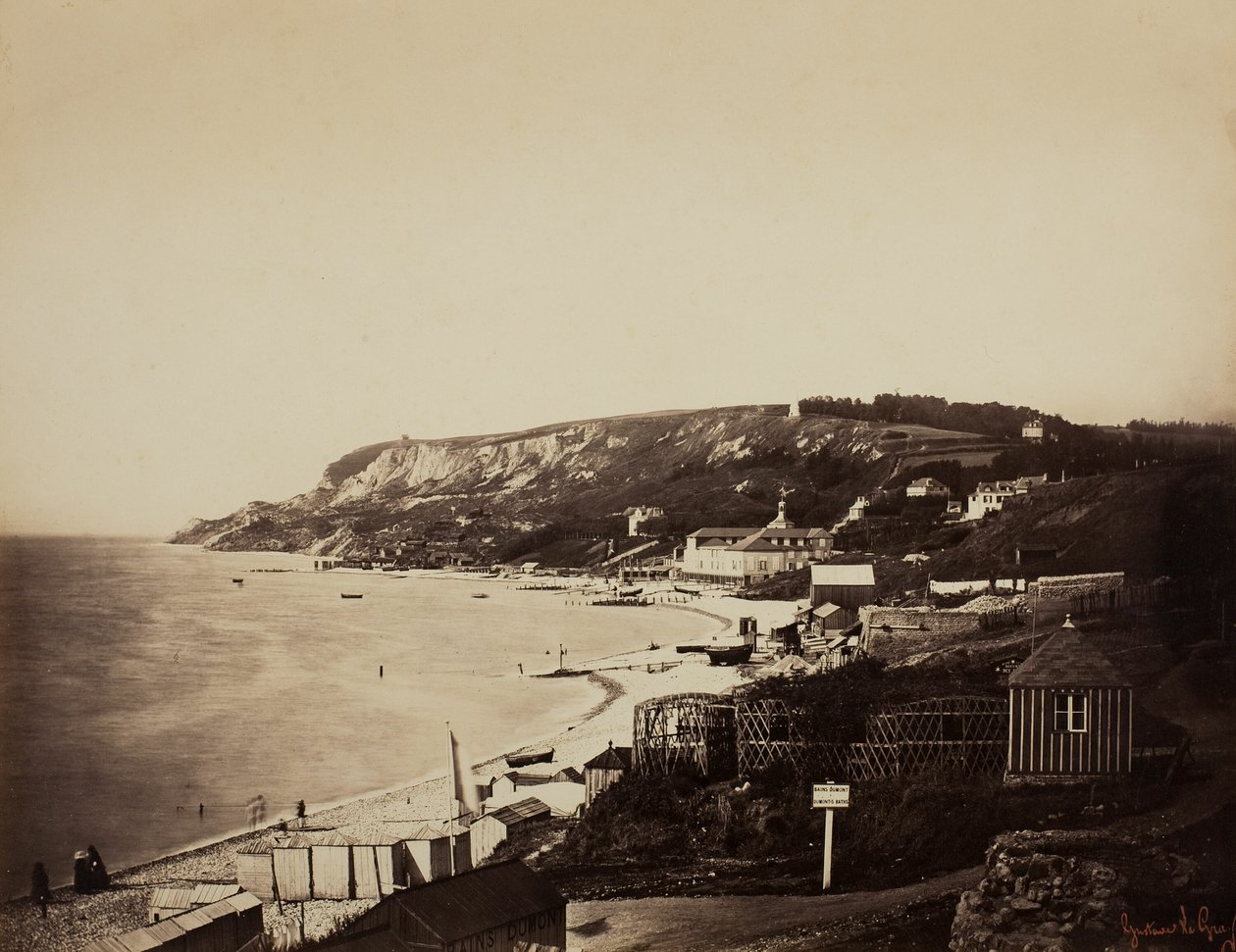 Stranden ved Sainte-Adresse, med Dumont-badene av Gustave Le Gray