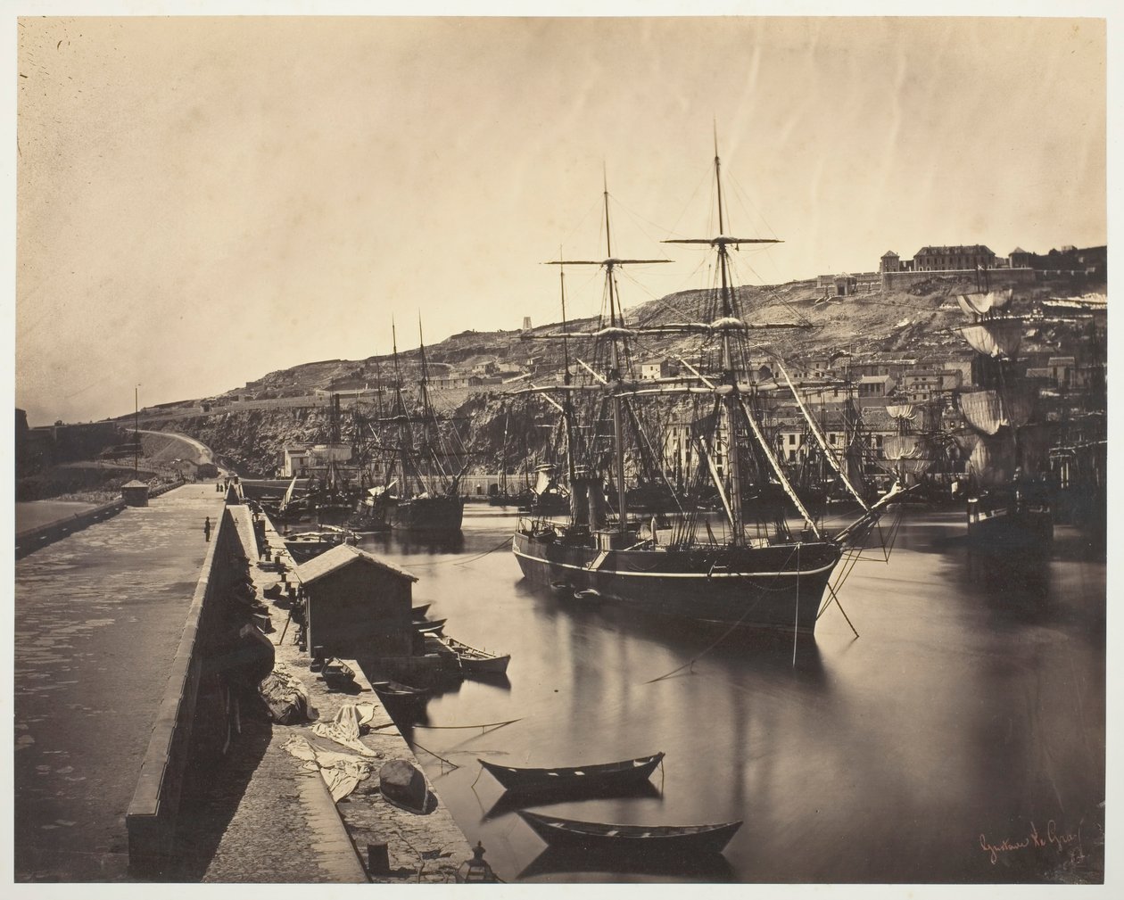 Havnen og byen Sète-Mediterranean Port et Ville de Sète-Mediterranée, 1857. av Gustave Le Gray