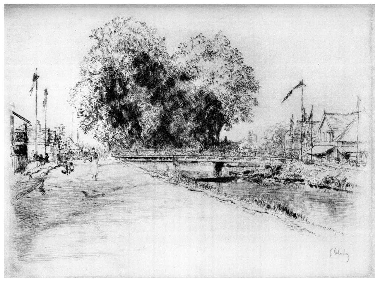 Canal a Troyes, c1880-1930 1924 av Gustave Leheutre