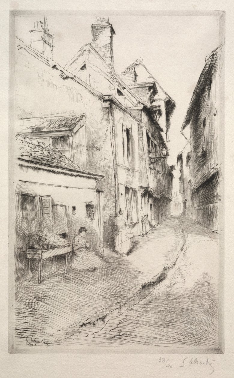 Skolegate i Troyes, 1902. av Gustave Leheutre