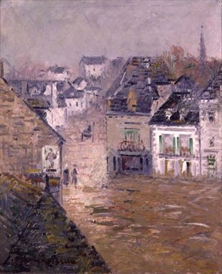 Fine Rain, Pont Aven, ca. 1922 (olje på lerret) av Gustave Loiseau