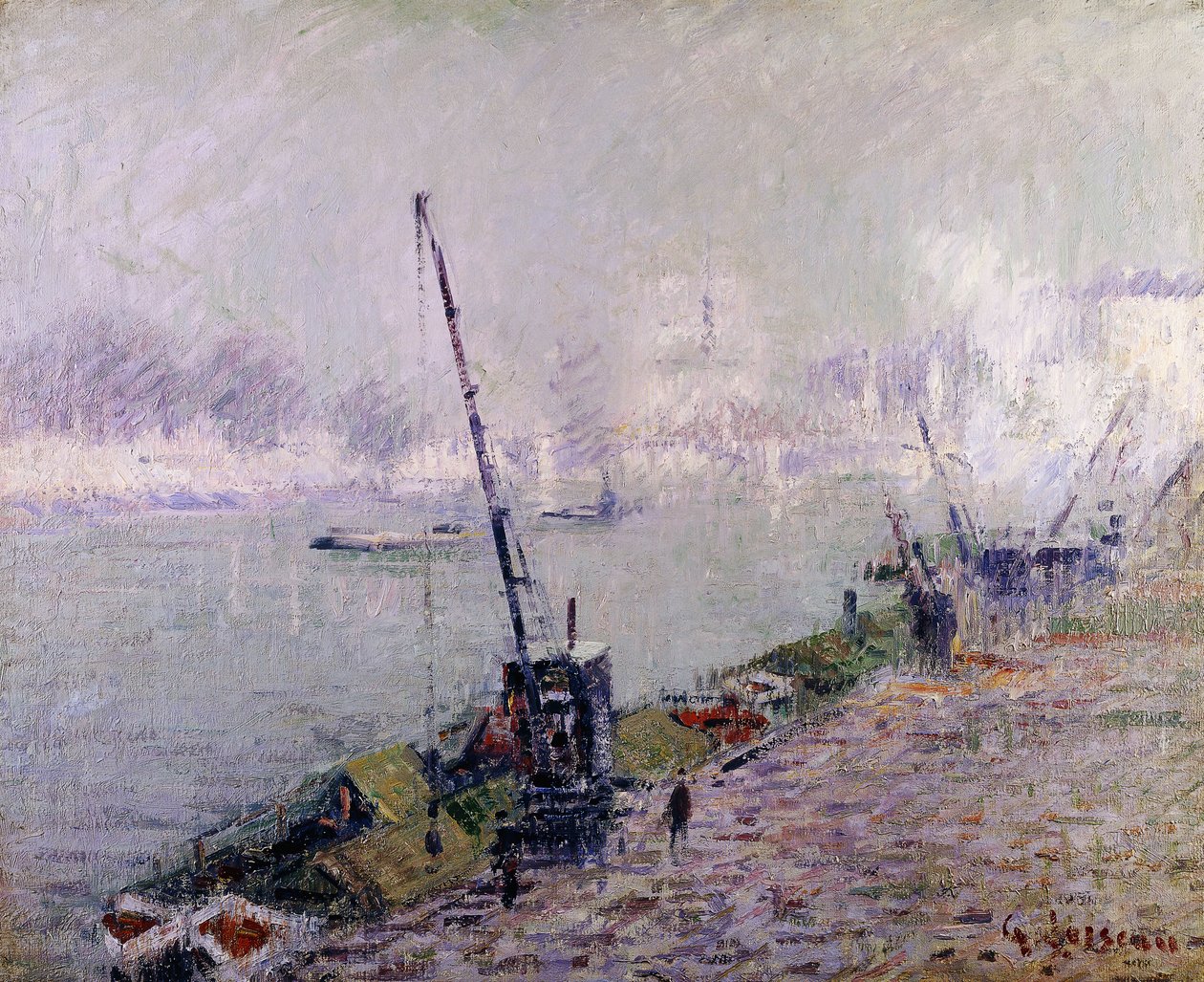 Paris, Henri IV-broen, om morgenen; Paris, Le Pont Henri IV, Le Matin, av Gustave Loiseau