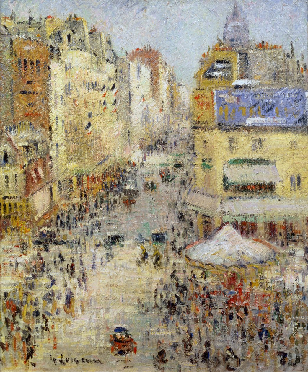 14. juli i Paris, Rue de Clignancourt, 1925 av Gustave Loiseau