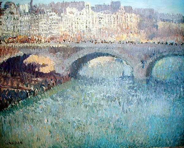 Utsikt over Pont Neuf (olje på lerret) av Gustave Loiseau