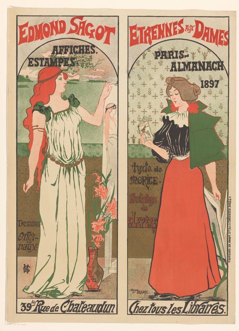 Edmond Sagot-plakat Edmond Sagot nyttårsaften til damene (tittel på objekt) av Gustave Marie