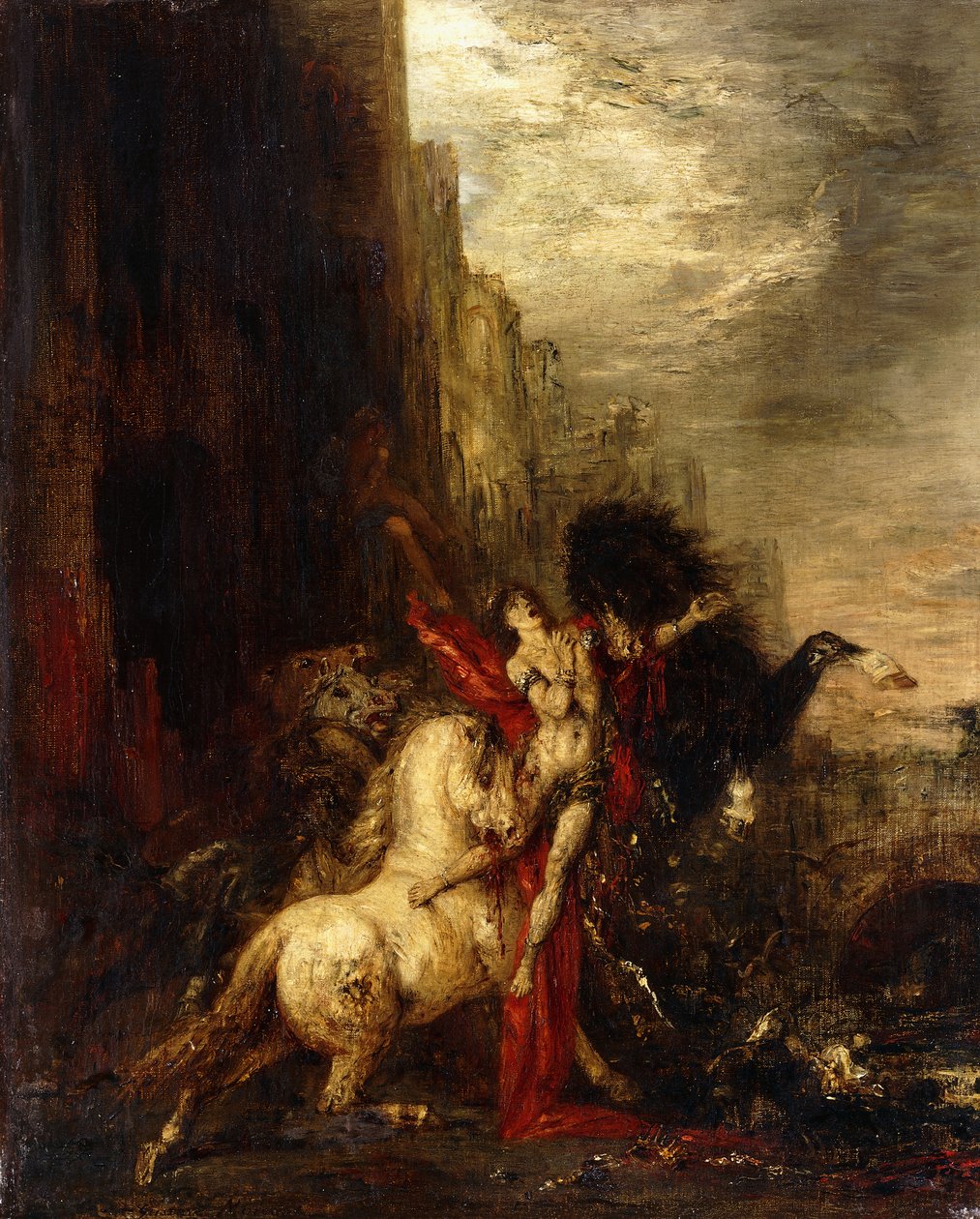 Diomedes fortært av hestene sine, ca. 1865-1870 av Gustave Moreau