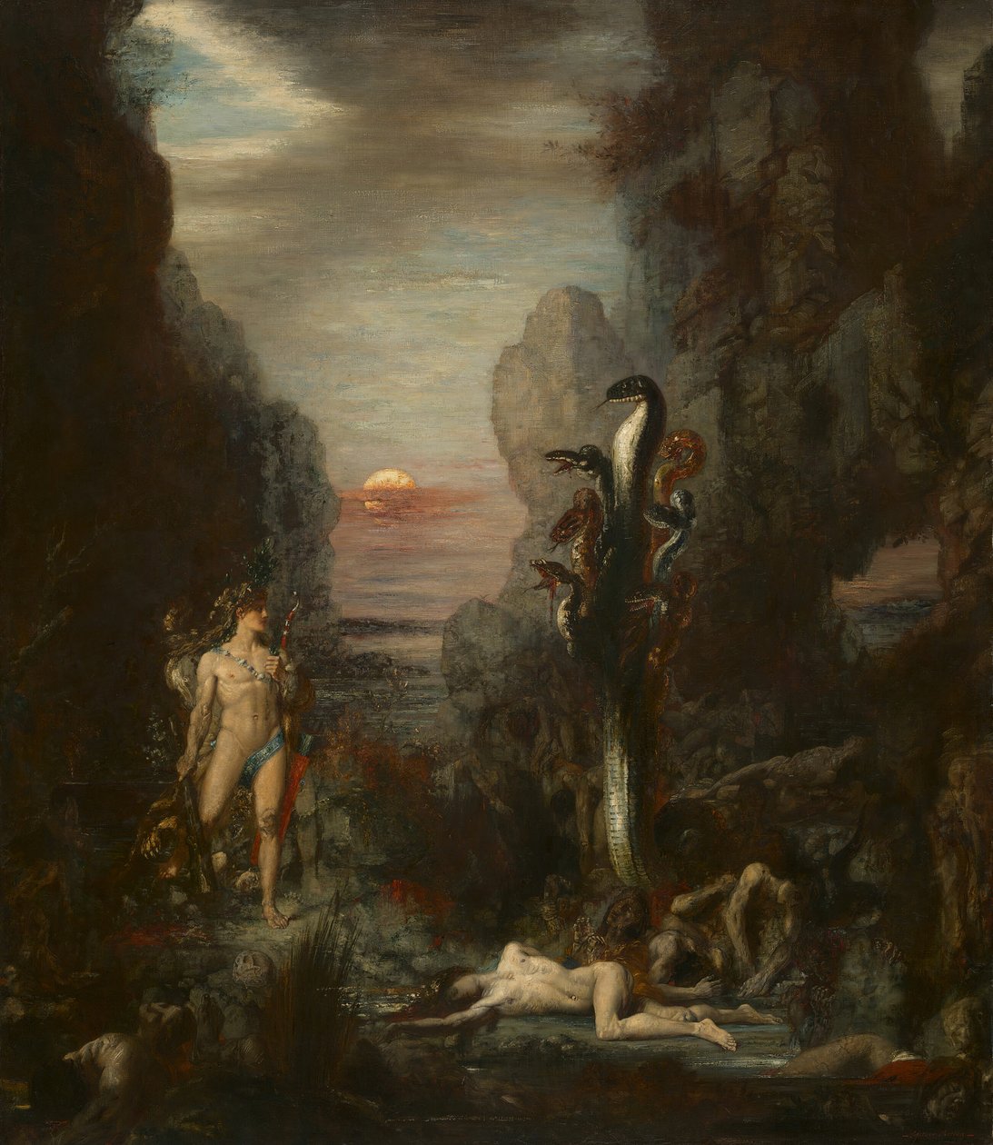 Hercules and the Lernaean Hydra, 187576. av Gustave Moreau
