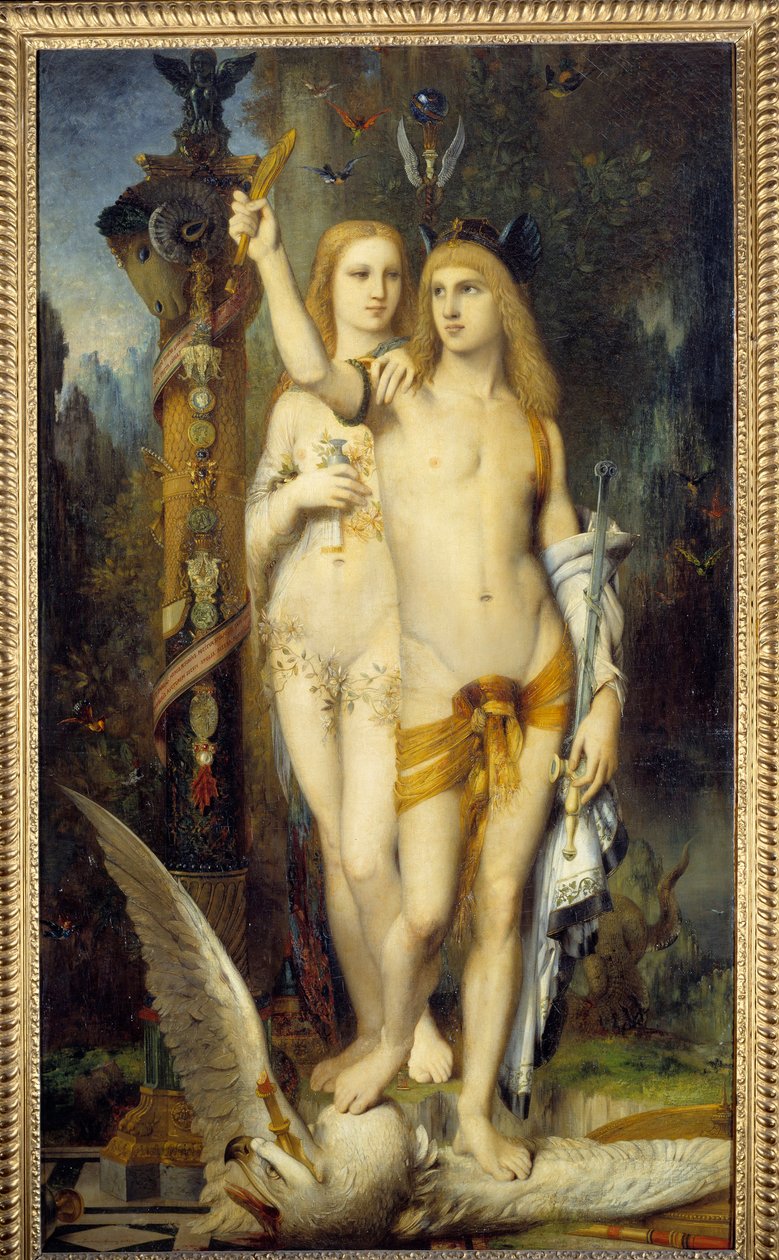 Jason og Medee-maleri av Gustave Moreau (1826-1898) 1865 Søn. 2,04x1,15 m Paris, musee d