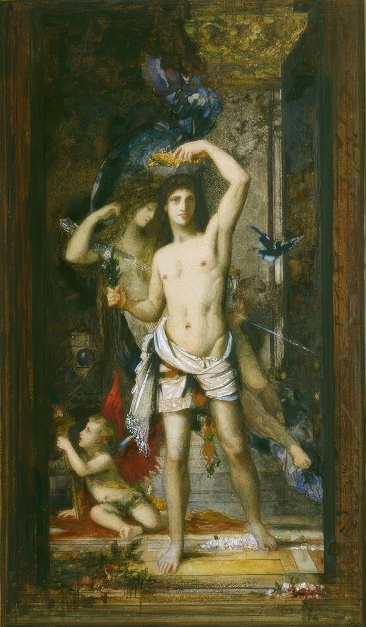 Den unge mannen og døden av Gustave Moreau