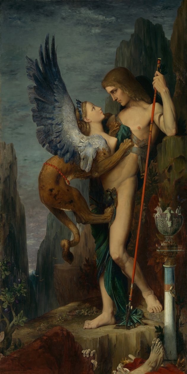 Ødipus og sfinxen, 1864. av Gustave Moreau