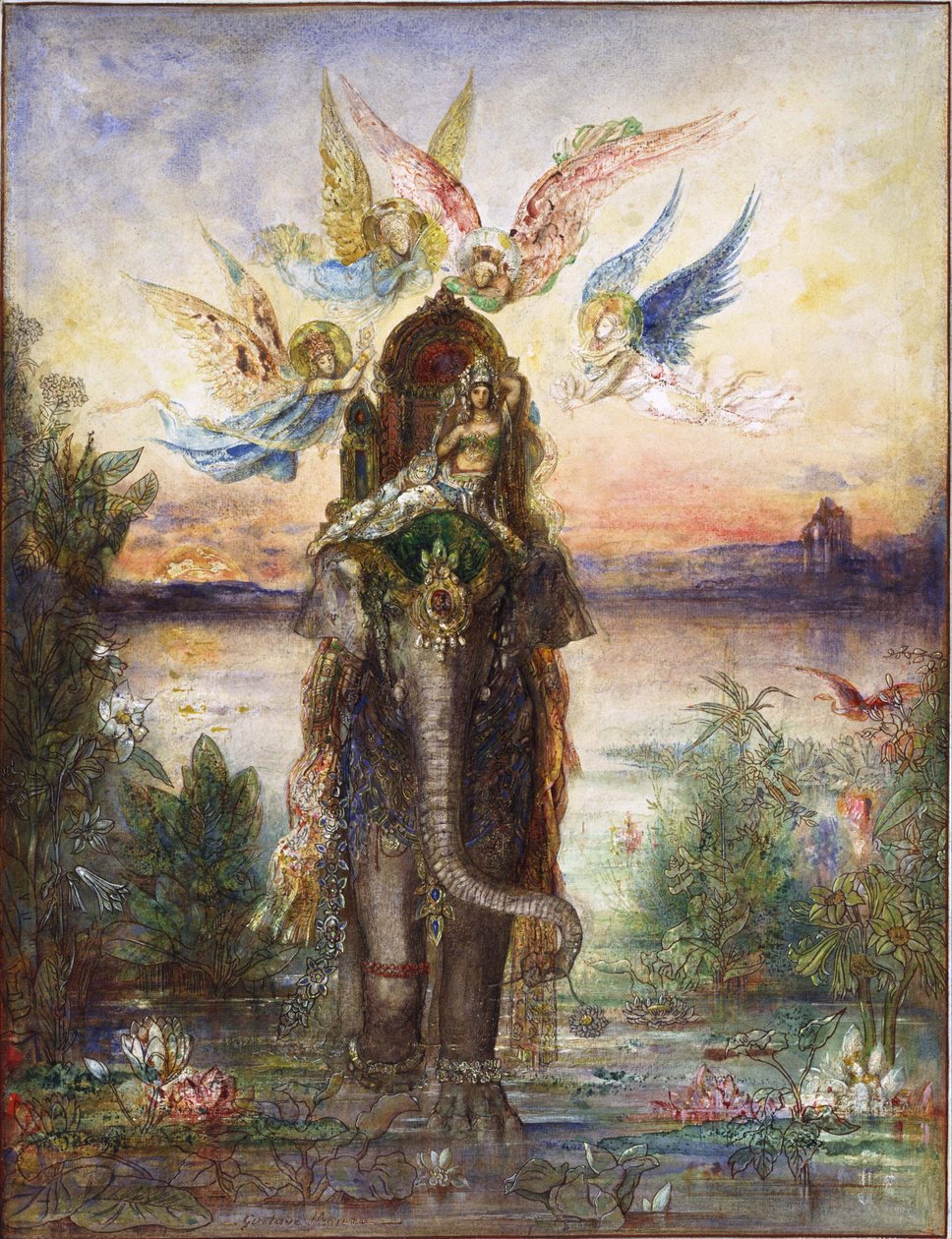 ""Peri, Sacred Elephant"" Maleri av Gustave Moreau (1826-1898) 1882 National Museum of Western Art, Tokyo Japan av Gustave Moreau