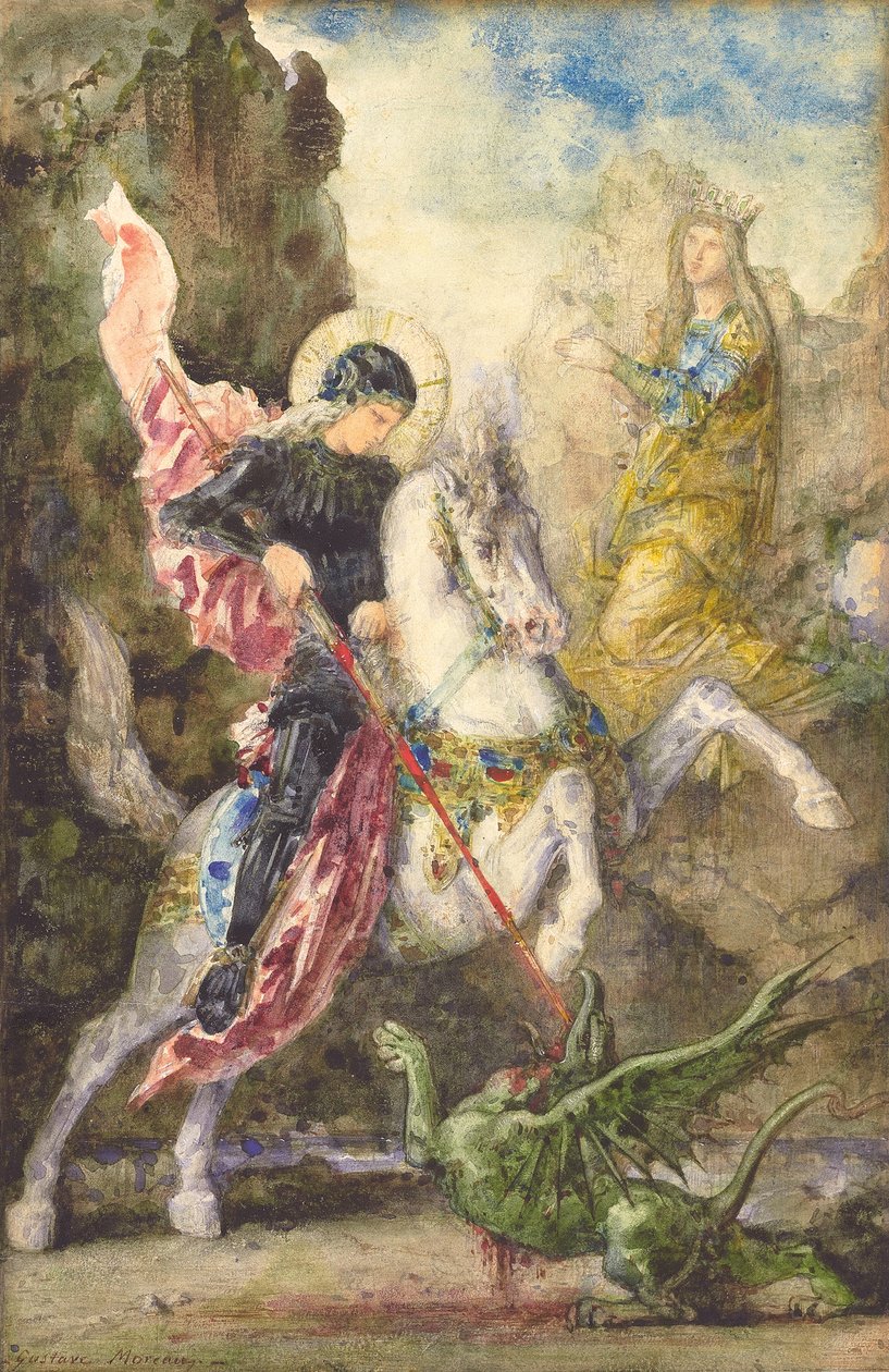 St. George og dragen, 1869 av Gustave Moreau