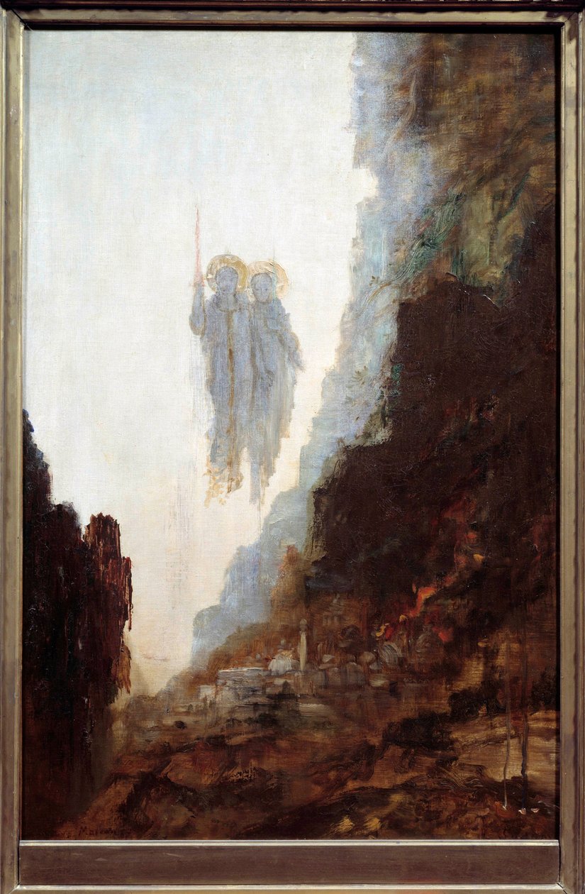 The Angels of Sodom Painting av Gustave Moreau (1826-1898) av Gustave Moreau