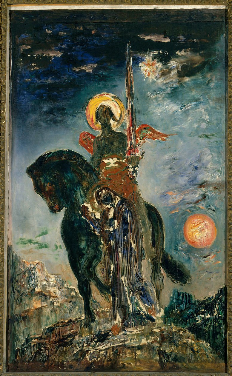 The Park and the Angel of Death Maleri av Gustave Moreau (1826-1898) Søn. 1,10 X 0,37 m. Paris, Musee Gustave Moreau av Gustave Moreau